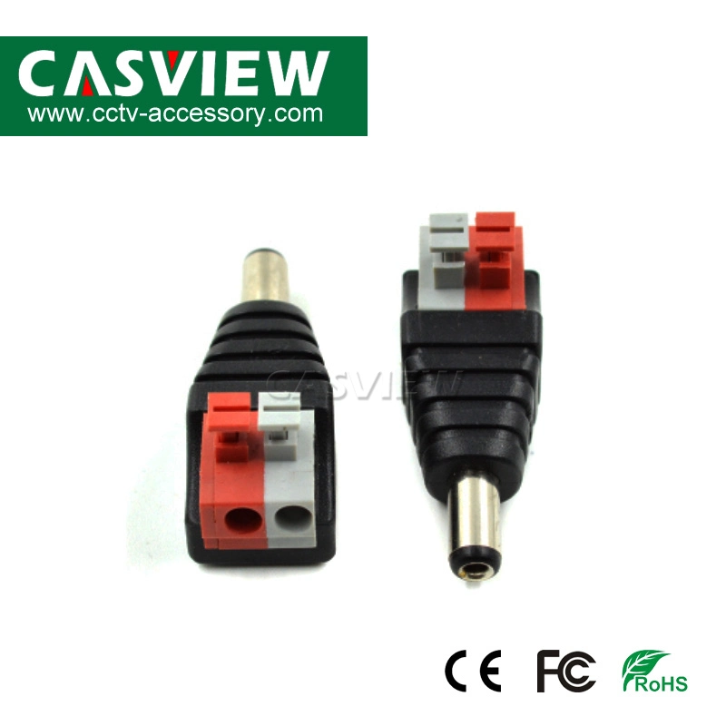 Surveillance Connect DC Male Plug Without Screw 2 Pin Spring Connector Easy Installation