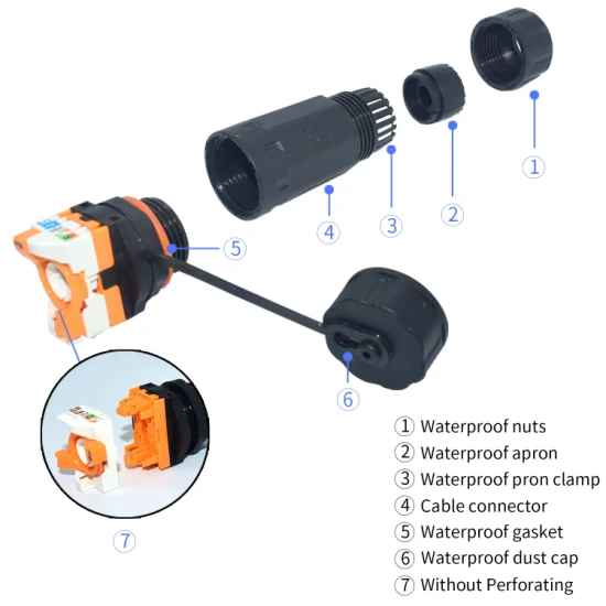 Yxy 屋外 IP68 IP67 ワイヤー ケーブル パネル マウント 8 ピン防水コネクタ RJ45 CAT6A Cat5e